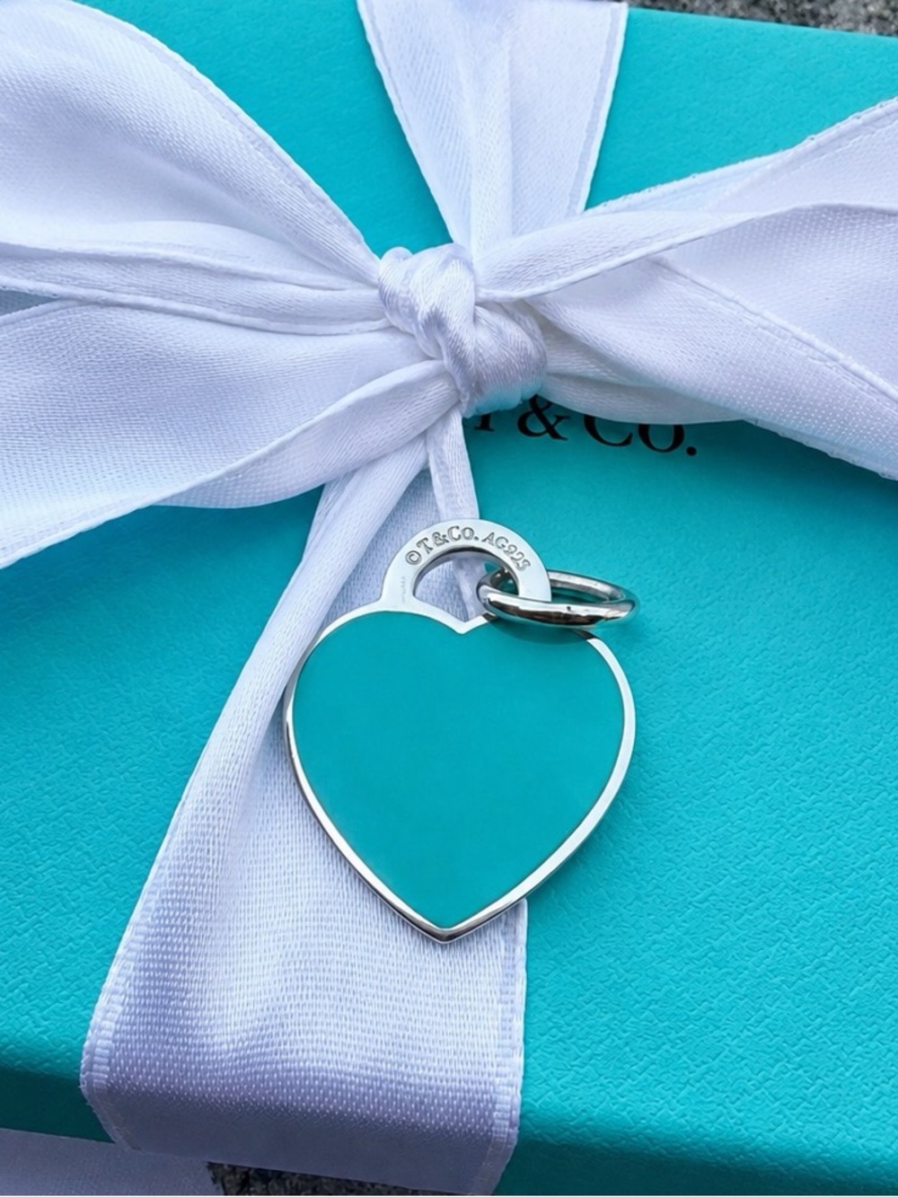 RETIRED Tiffany & Co. Medium Blue Enamel Heart